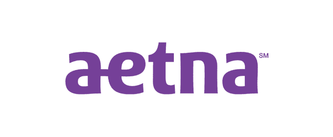 Aetna logo in purple text on a white background to identify the brand